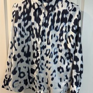 H&M Black and White Patterned Button Down Shirt